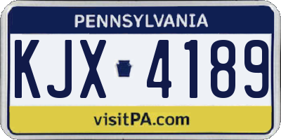 PA license plate KJX4189