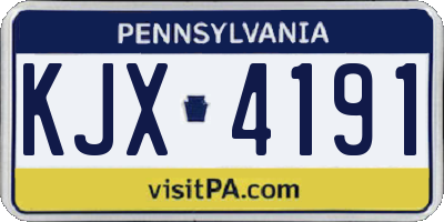 PA license plate KJX4191