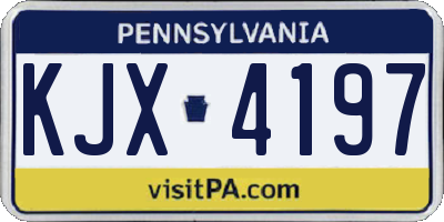 PA license plate KJX4197