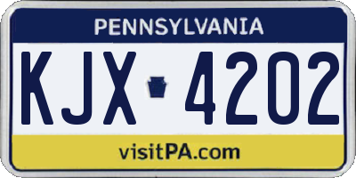 PA license plate KJX4202
