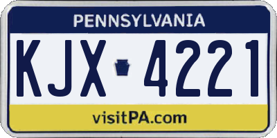 PA license plate KJX4221