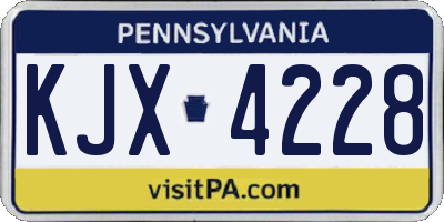 PA license plate KJX4228