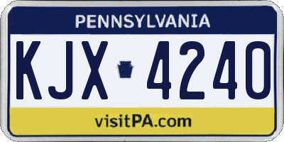 PA license plate KJX4240