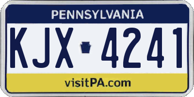PA license plate KJX4241