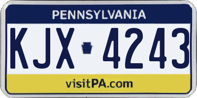 PA license plate KJX4243