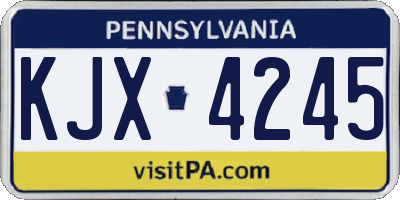 PA license plate KJX4245