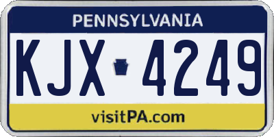 PA license plate KJX4249