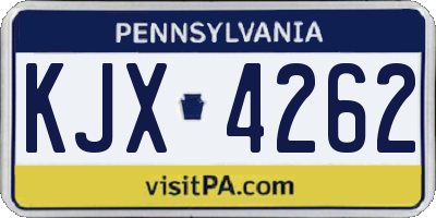 PA license plate KJX4262