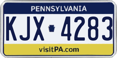 PA license plate KJX4283