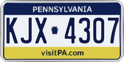 PA license plate KJX4307