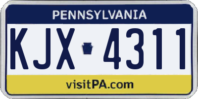 PA license plate KJX4311