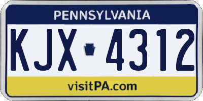 PA license plate KJX4312
