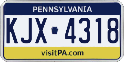 PA license plate KJX4318