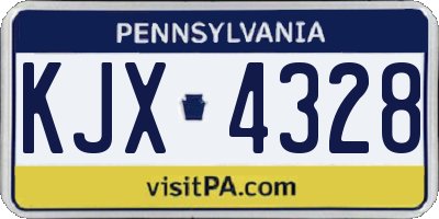 PA license plate KJX4328