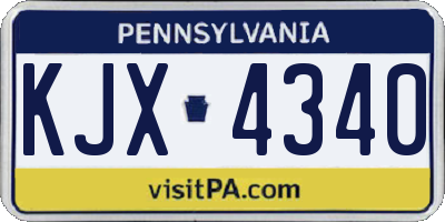 PA license plate KJX4340