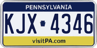 PA license plate KJX4346