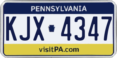 PA license plate KJX4347