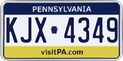 PA license plate KJX4349