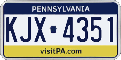 PA license plate KJX4351