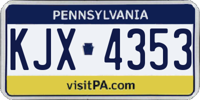 PA license plate KJX4353