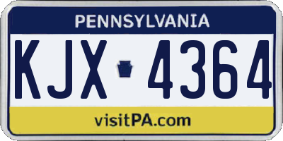 PA license plate KJX4364