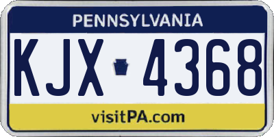 PA license plate KJX4368