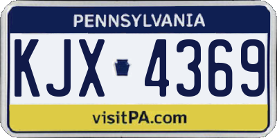 PA license plate KJX4369