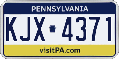 PA license plate KJX4371