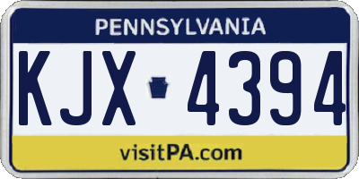 PA license plate KJX4394