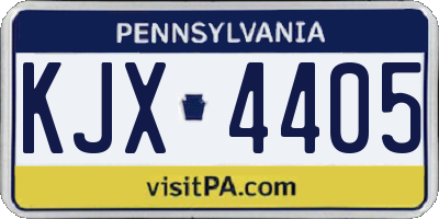 PA license plate KJX4405