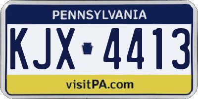 PA license plate KJX4413