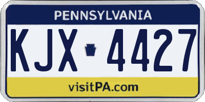 PA license plate KJX4427