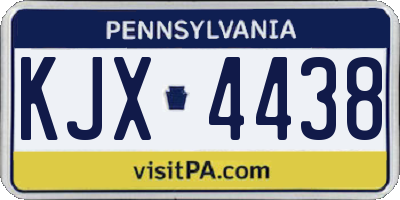 PA license plate KJX4438