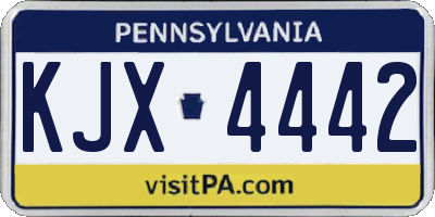 PA license plate KJX4442