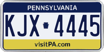 PA license plate KJX4445