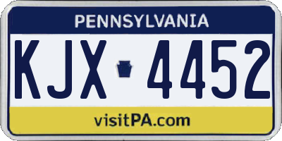 PA license plate KJX4452