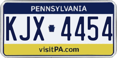 PA license plate KJX4454