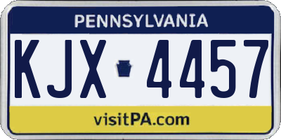 PA license plate KJX4457