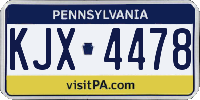 PA license plate KJX4478