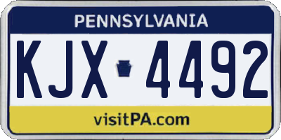 PA license plate KJX4492