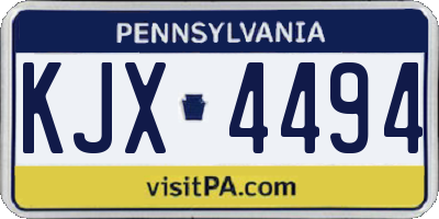 PA license plate KJX4494