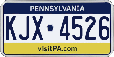 PA license plate KJX4526
