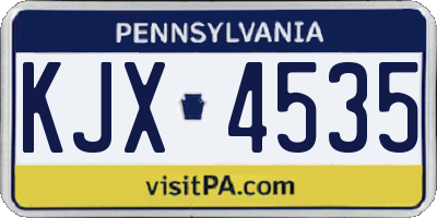 PA license plate KJX4535
