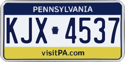 PA license plate KJX4537