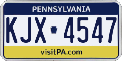 PA license plate KJX4547