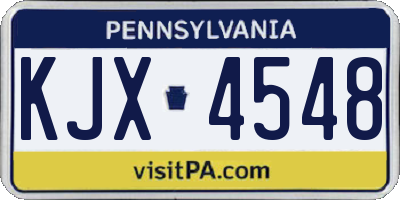 PA license plate KJX4548