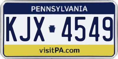 PA license plate KJX4549