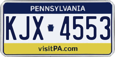 PA license plate KJX4553