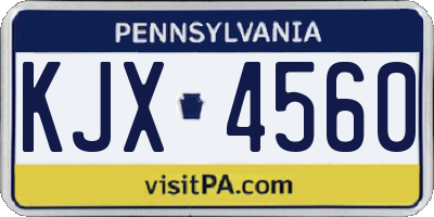 PA license plate KJX4560