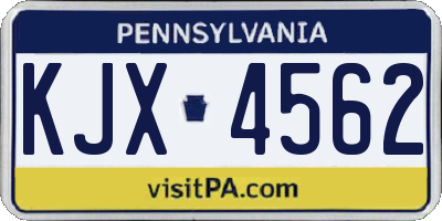 PA license plate KJX4562